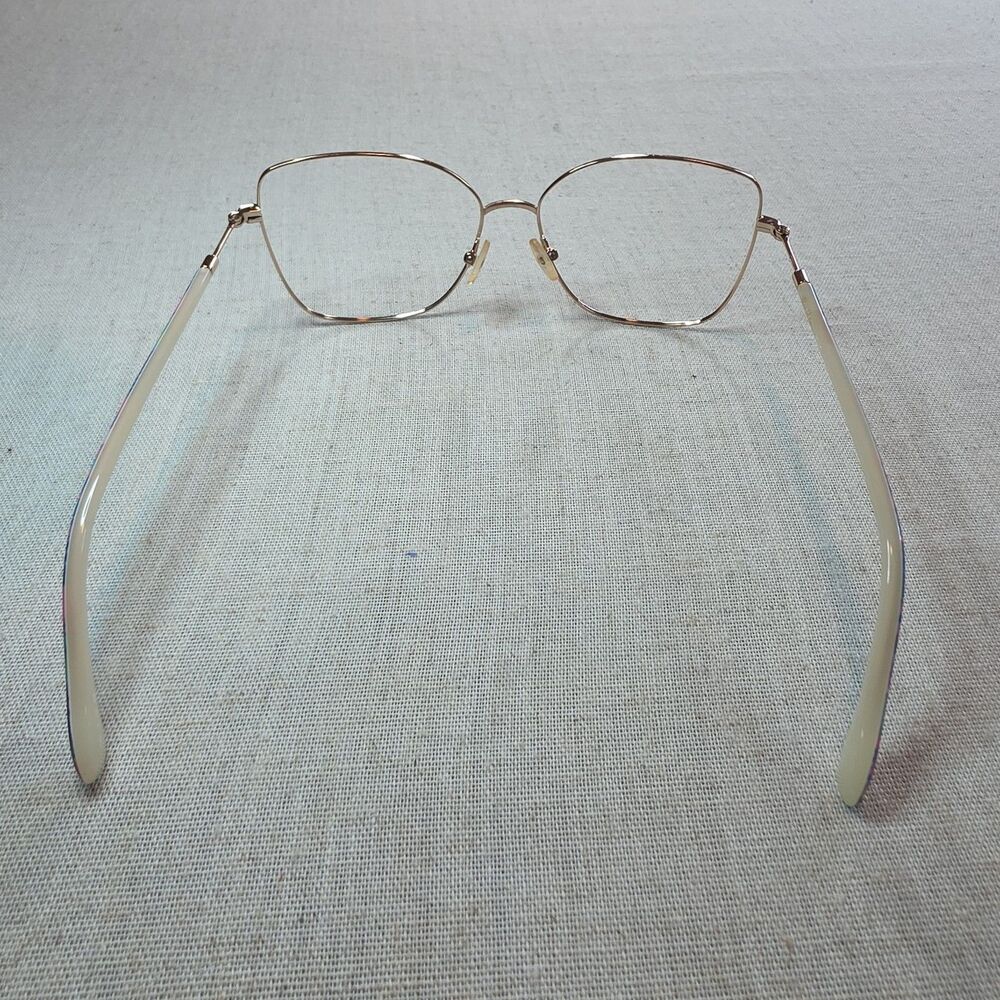 Lilly Pulitzer Catalina Eyeglass Frames Gold Metal Floral Temple Arms Women's - Picture 6 of 10